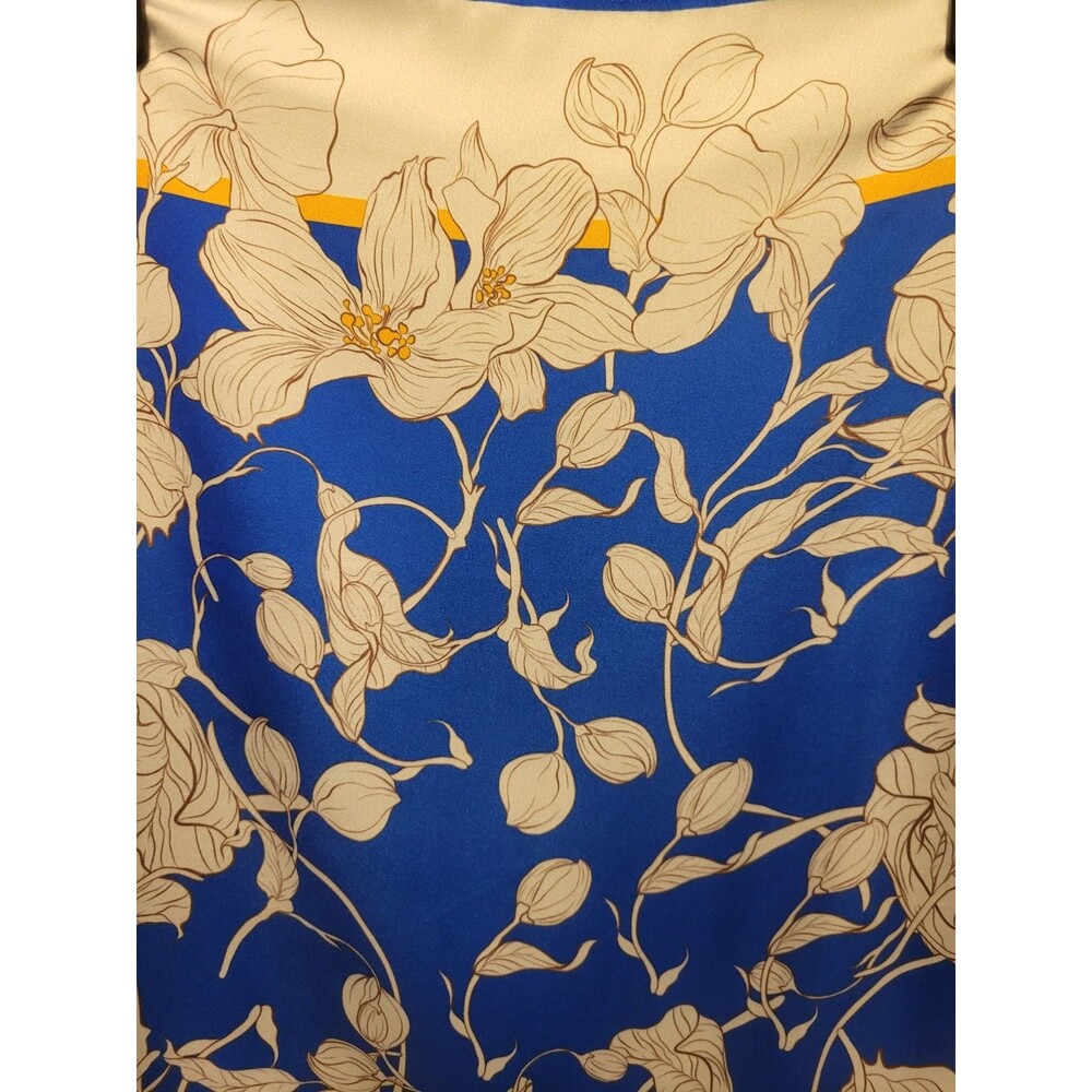 Scarf Orchid Blue Yellow Floral Boho 23x23 Head Neck Spring